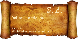 Dobos Loréna névjegykártya